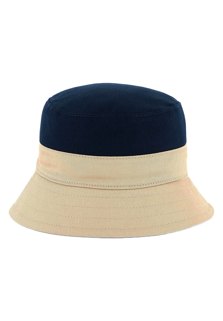 Bonnet réversible bleu-beige/blanc pour enfant