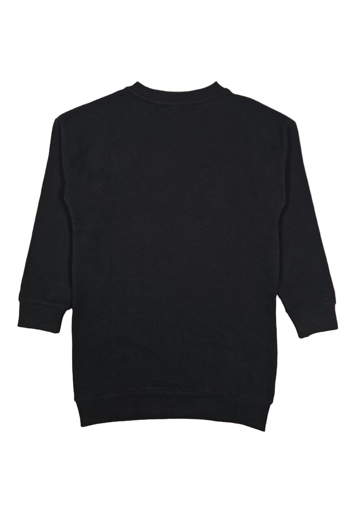 Robe sweat-shirt noire pour fille