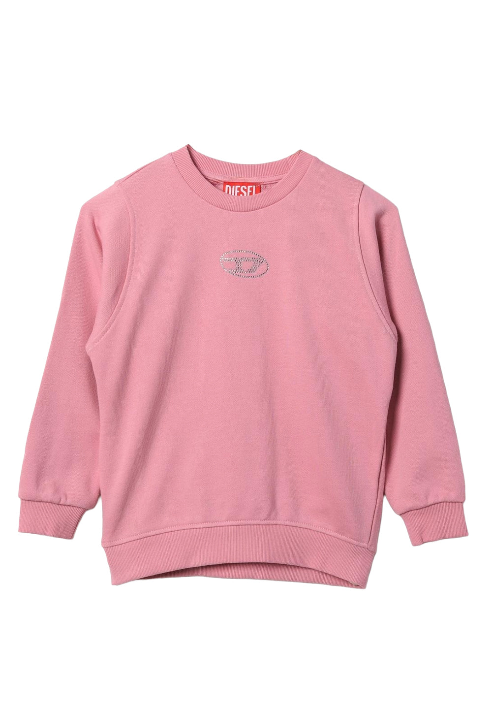 Felpa girocollo rosa per bambina