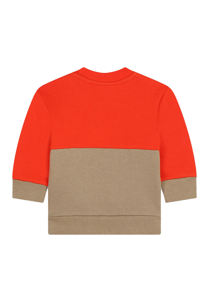 Sweat-shirt orange à col rond pour enfant