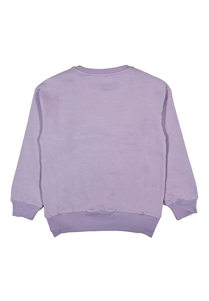 Lilafarbenes Rundhals-Sweatshirt für Mädchen