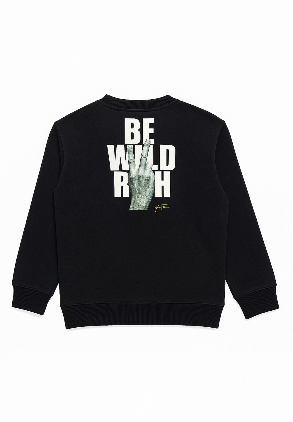 Sweat-shirt noir à col rond pour nouveau-nés
