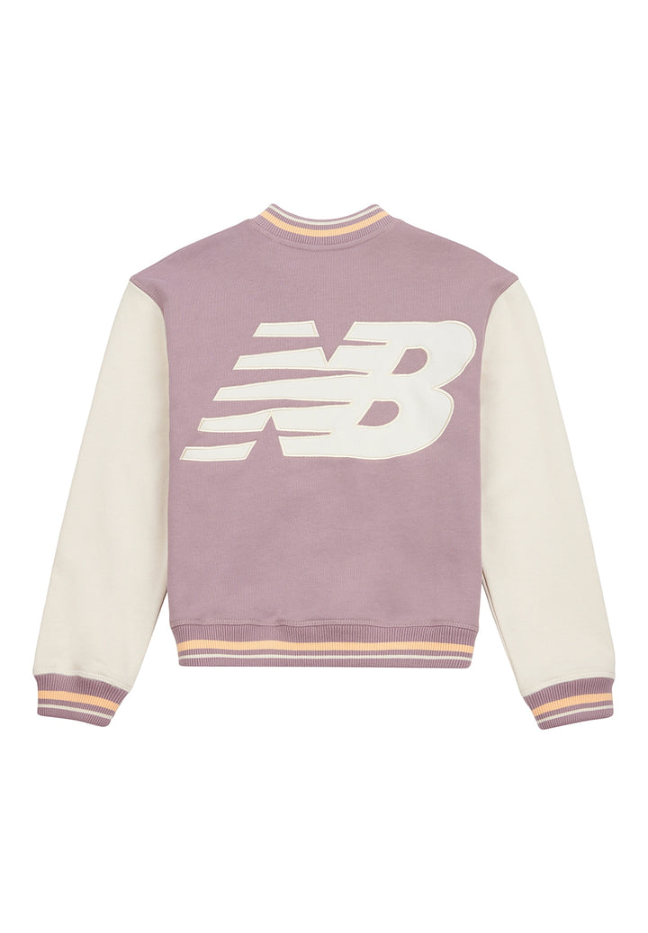 Bomber in felpa lilla per bambina