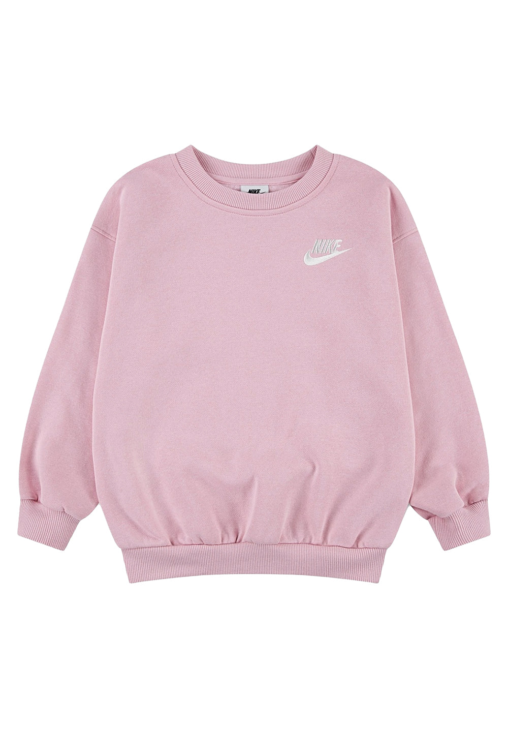 Felpa girocollo rosa per bambina