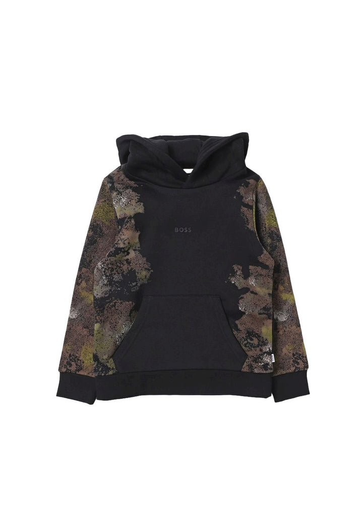 Felpa cappuccio nera per bambino - Primamoda kids