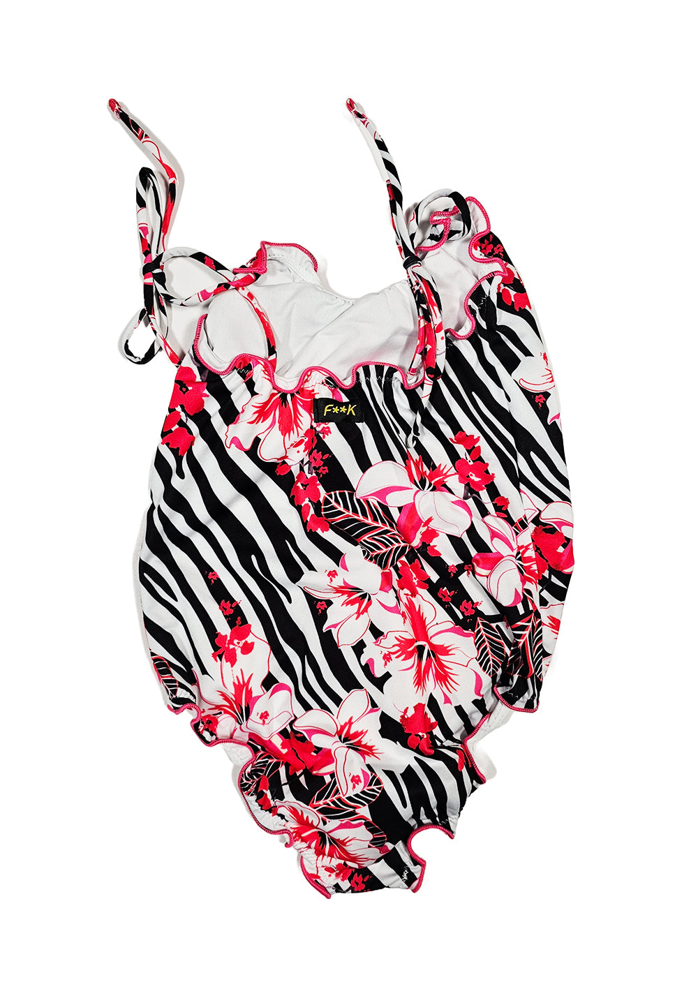 Costume intero bianco-nero per bambina - Primamoda kids