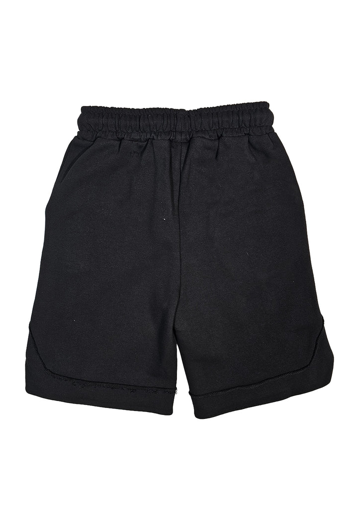 Bermuda felpa nero per bambino - Primamoda kids