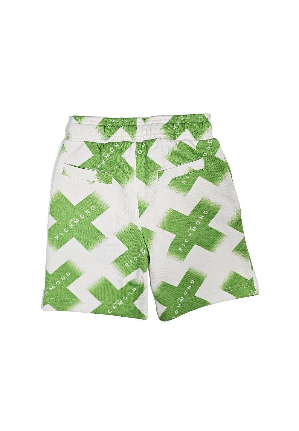 Bermuda felpa bianco-verde per bambino - Primamoda kids