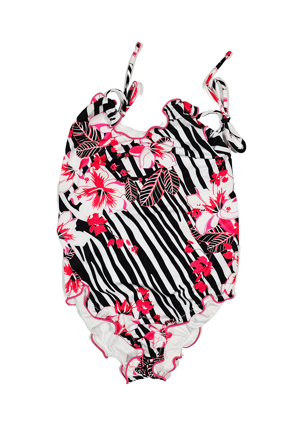 Costume intero bianco-nero per bambina - Primamoda kids