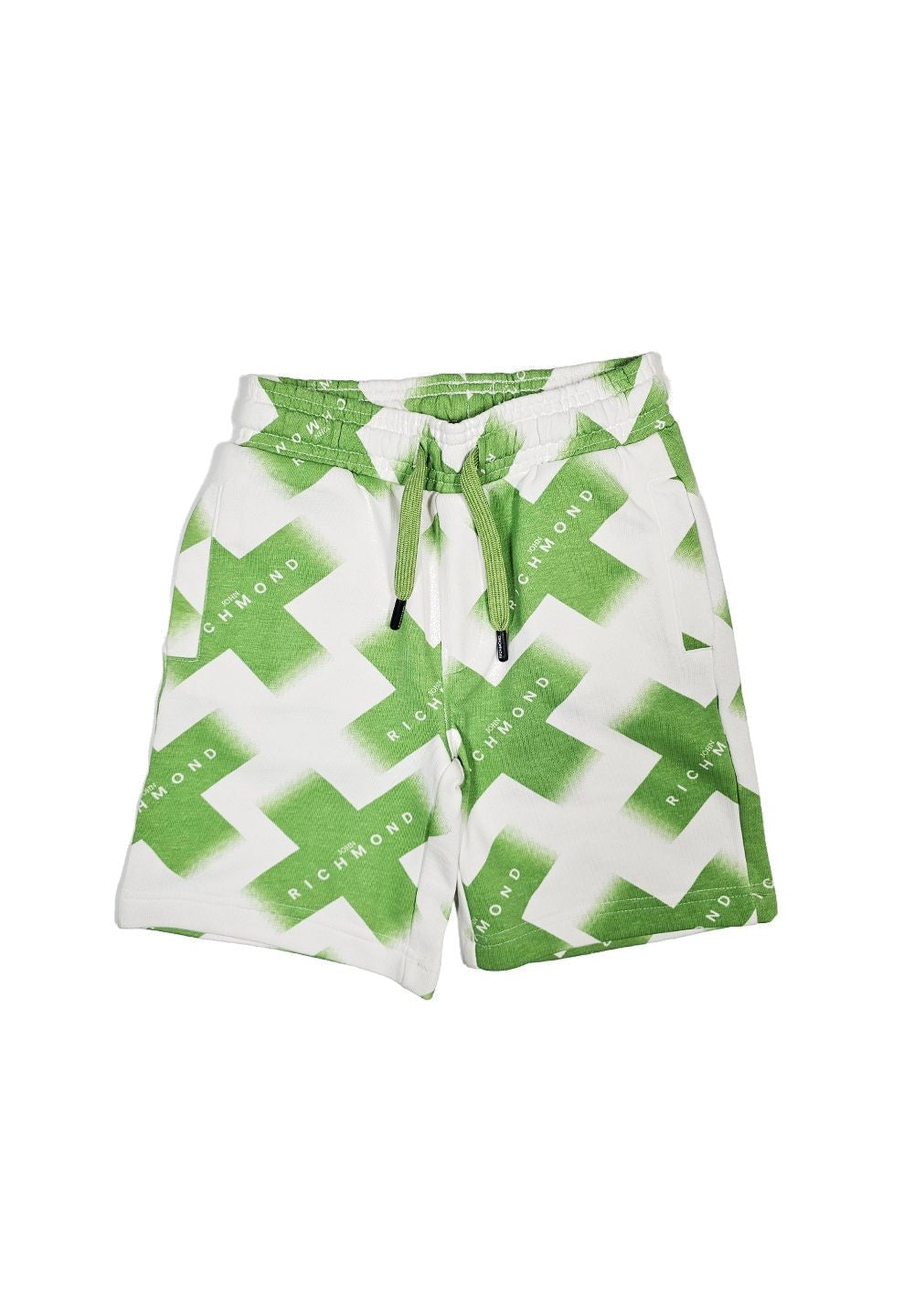Bermuda felpa bianco-verde per bambino - Primamoda kids