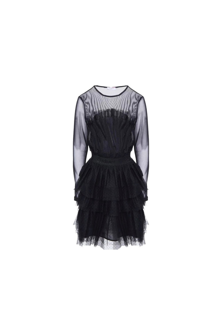 Vestito tulle e rete nero per bambina - Primamoda kids