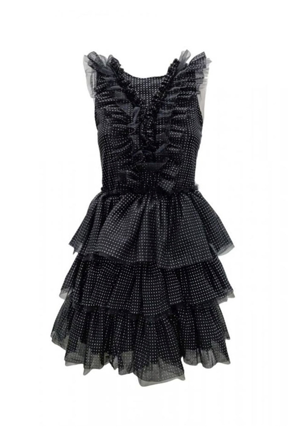 Vestito tulle borchiato nero per bambina - Primamoda kids