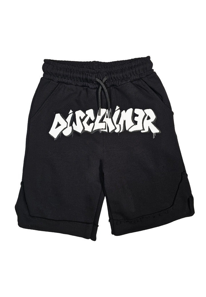 Bermuda felpa nero per bambino - Primamoda kids