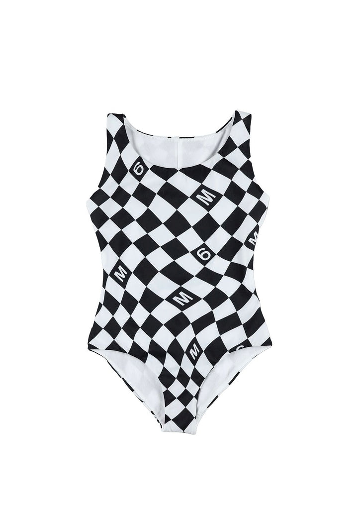 Costume intero bianco-nero per bambina - Primamoda kids