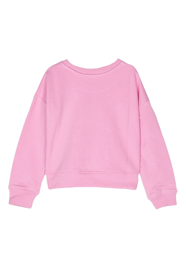Felpa girocollo rosa per bambina