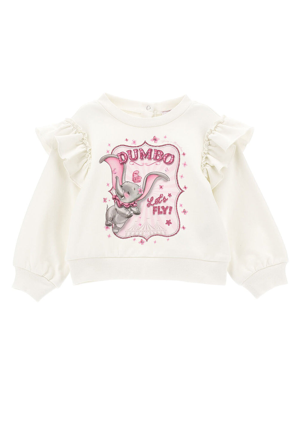 Felpa girocollo panna per neonata