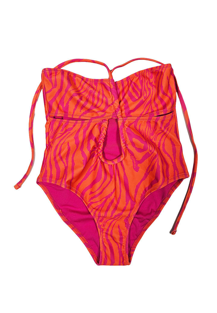 Costume intero arancione-viola per bambina