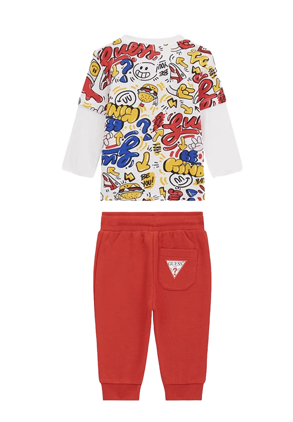 White-red sweatshirt set for children