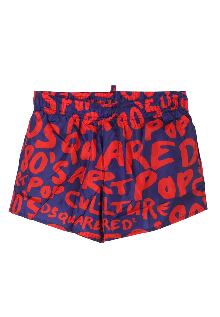 Costume boxer blu-rosso per bambino