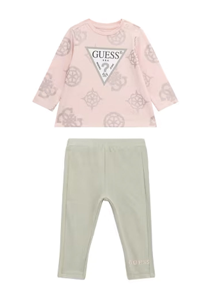 Rosa-grünes Outfit für Babymädchen