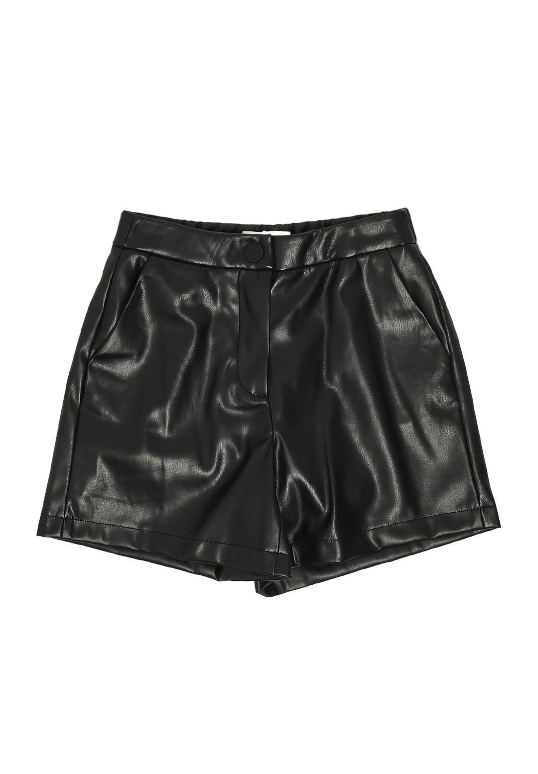 Shorts ecopelle nera per bambina