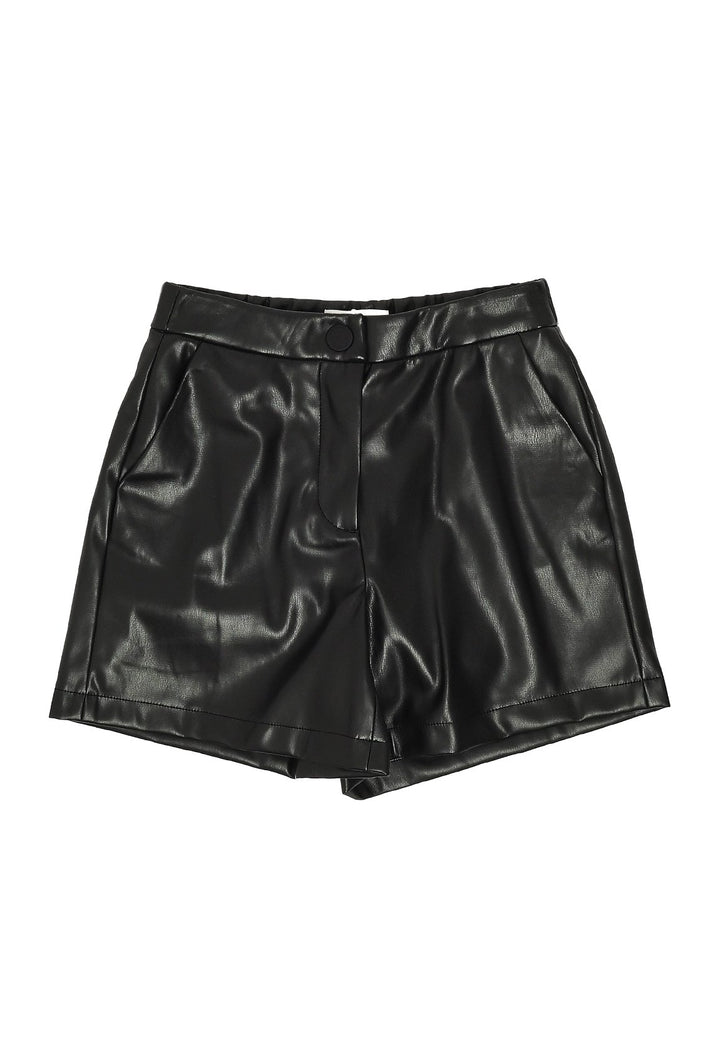 Shorts ecopelle nera per bambina