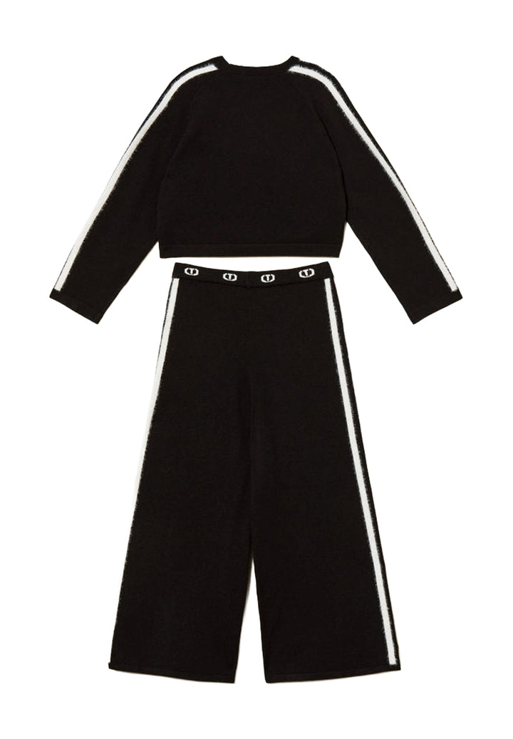 Completo maglia nero per bambina