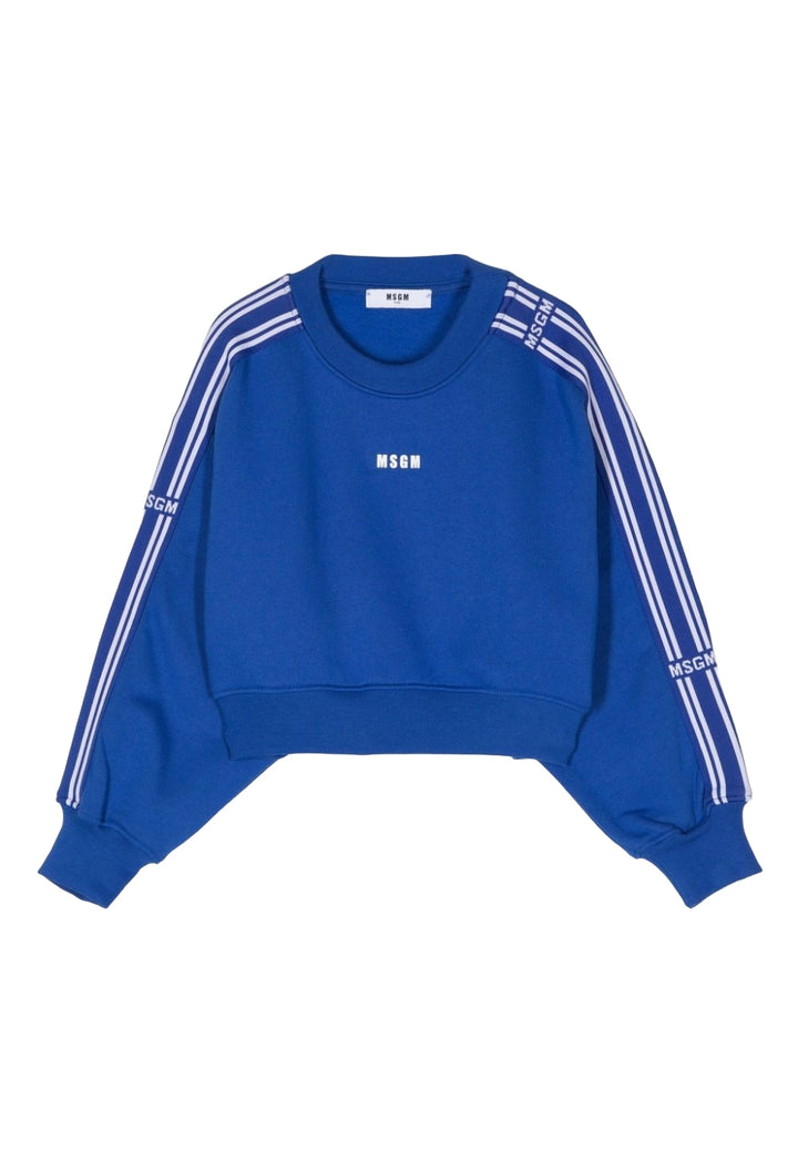 Felpa cropped blu royal per bambina