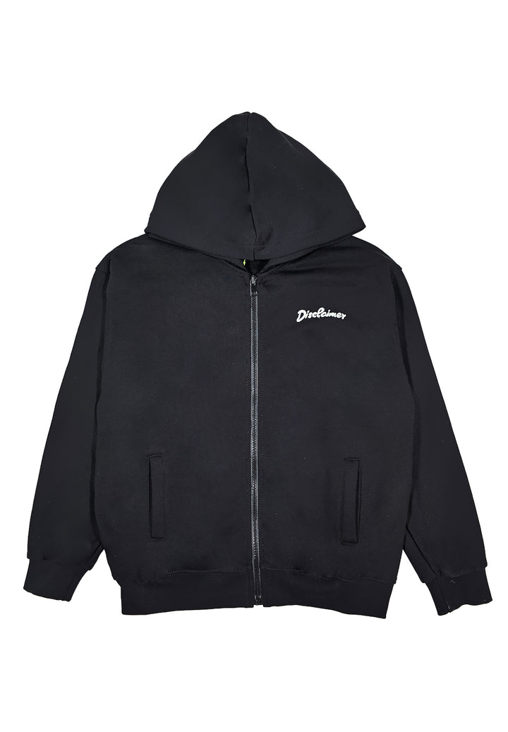 Felpa zip nera per bambina