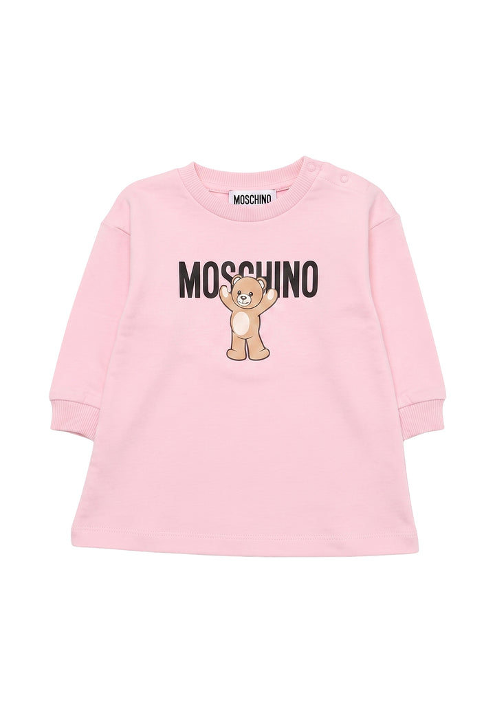 Vestito felpa rosa per bambina