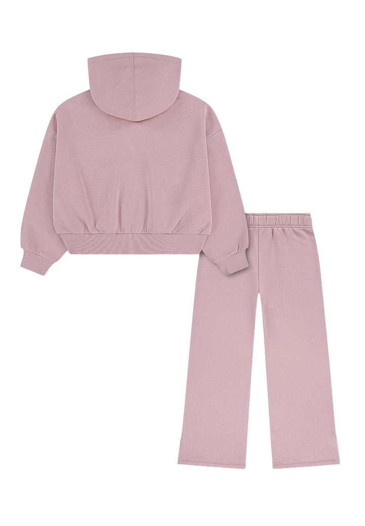 Completo felpa rosa per bambina