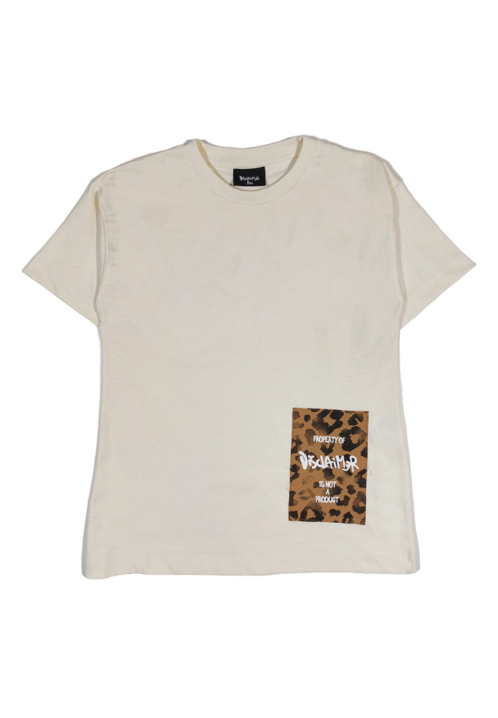 T-shirt crema per bambina