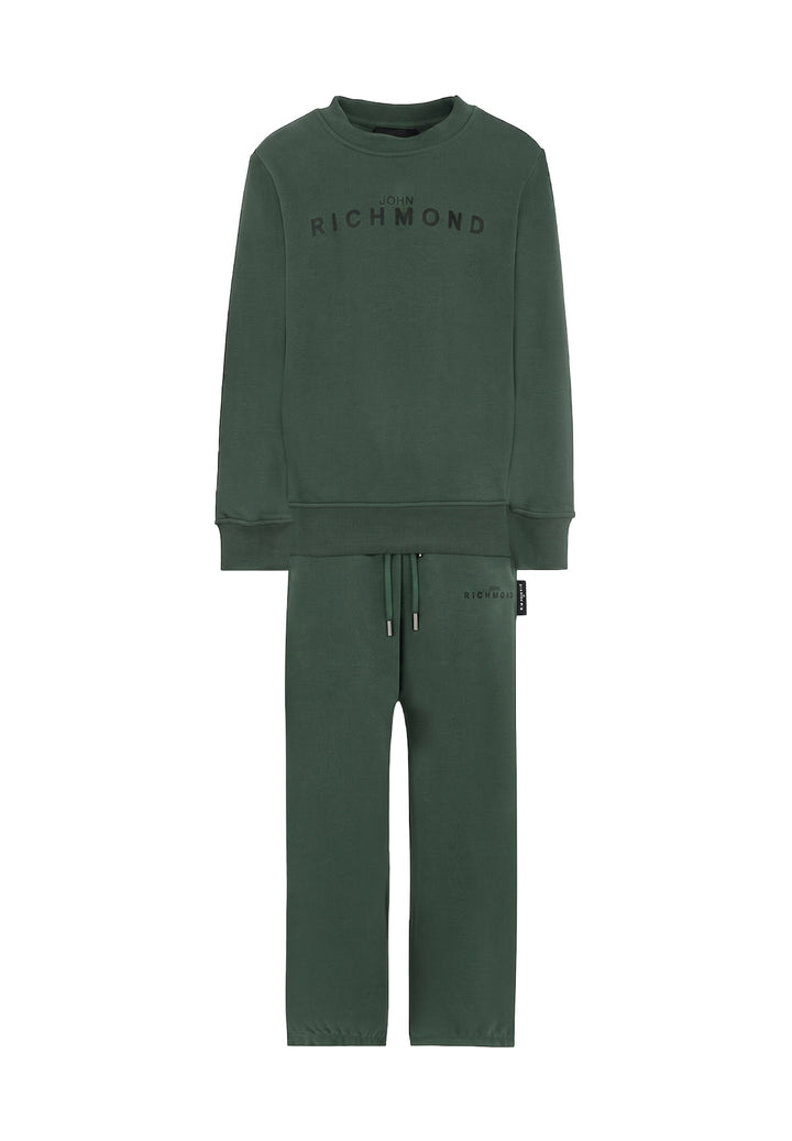 Completo felpa verde per bambino