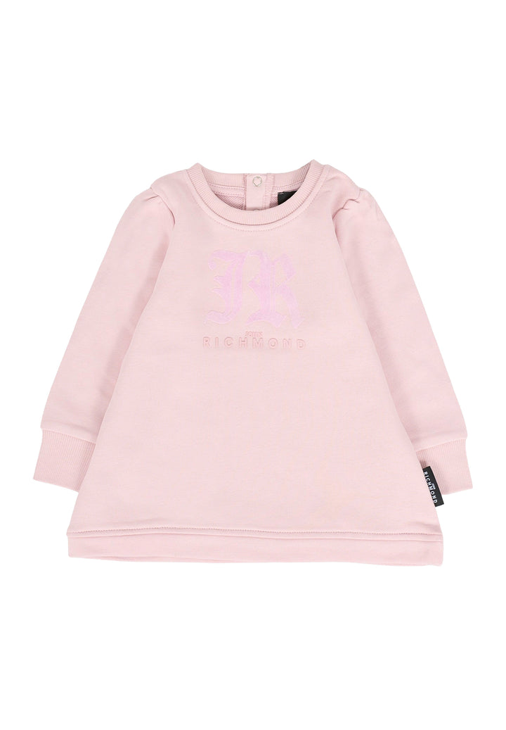 Vestito felpa rosa per neonata