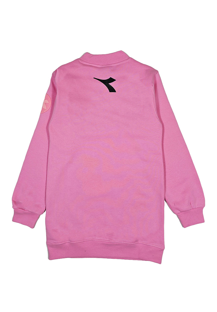 Vestito felpa rosa per bambina