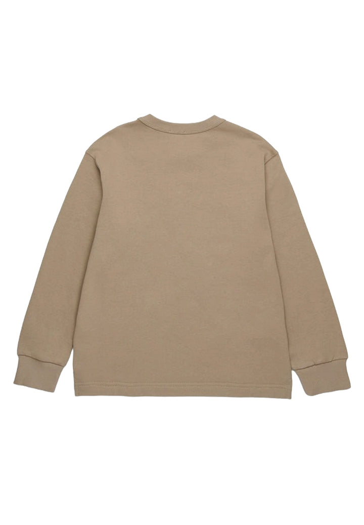 Felpa girocollo beige per bambino