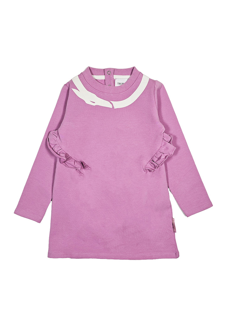 Lilac sweatshirt dress for girls