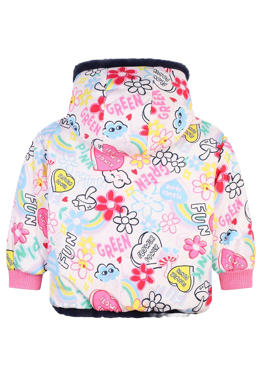 Reversible multicolor jacket for girls