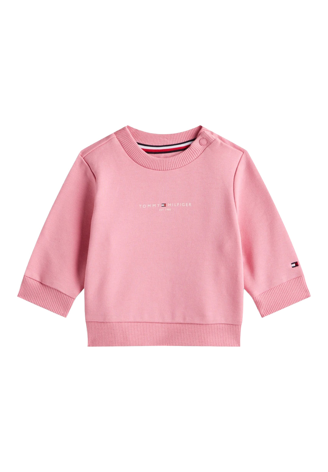 Felpa girocollo rosa per neonata