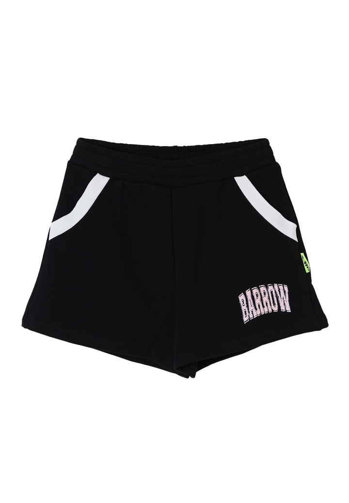 Short felpa nero per bambina