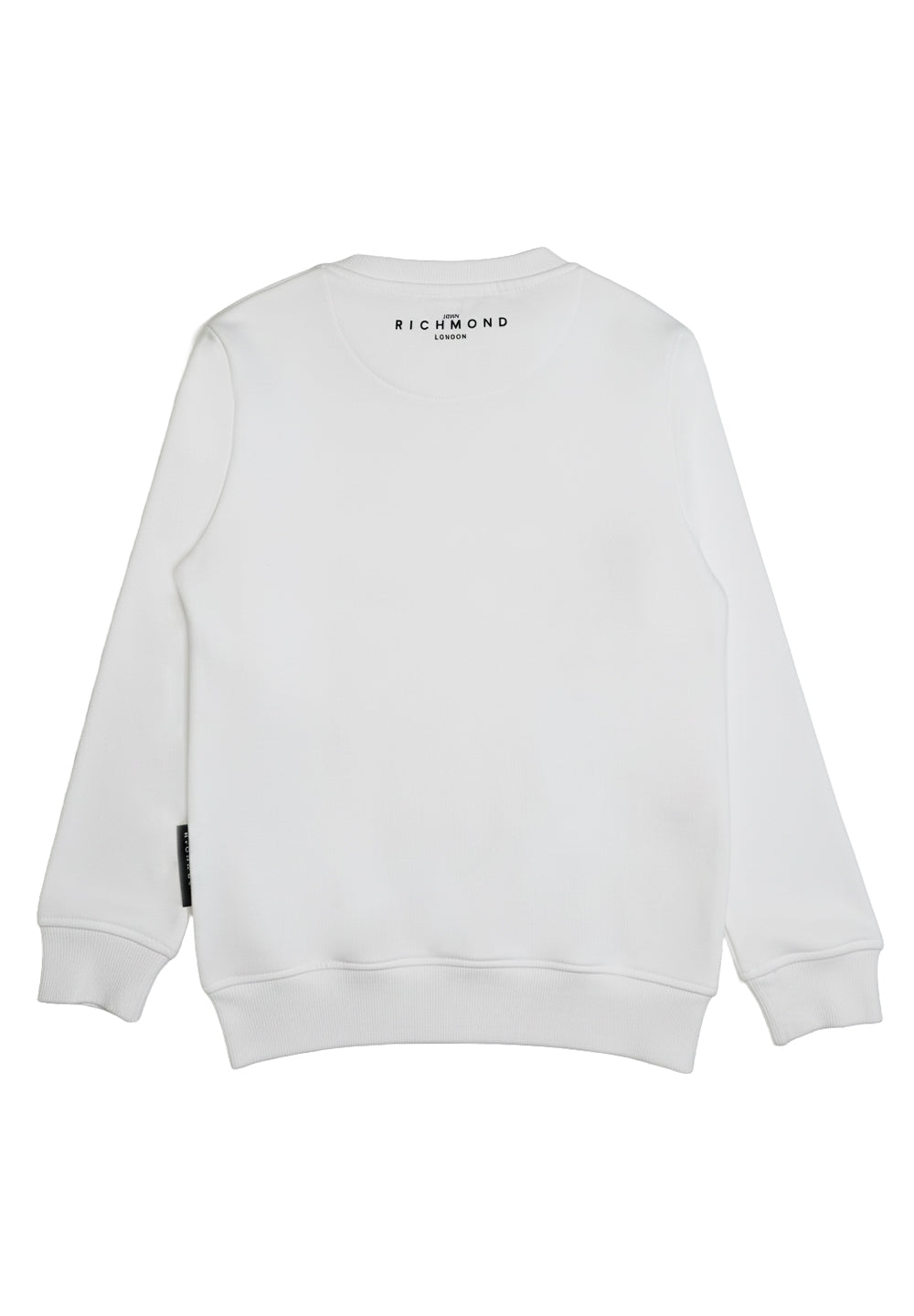 Felpa girocollo bianca per bambino