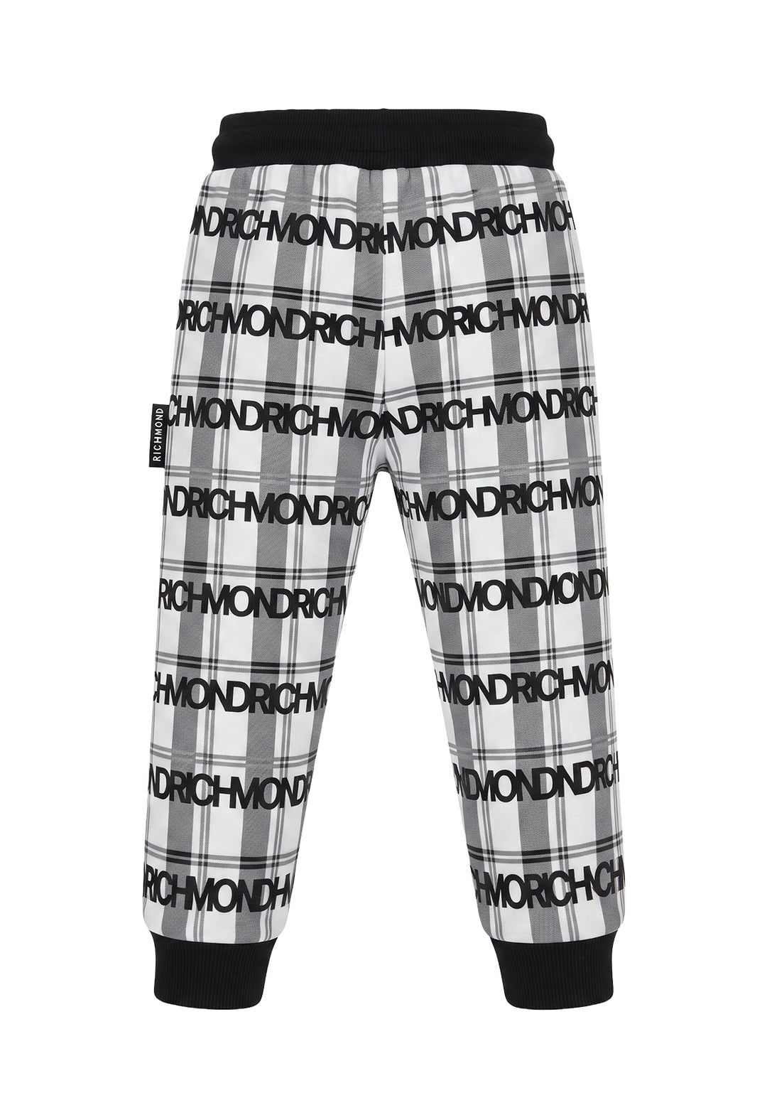 Pantalone felpa bianco-nero per neonato