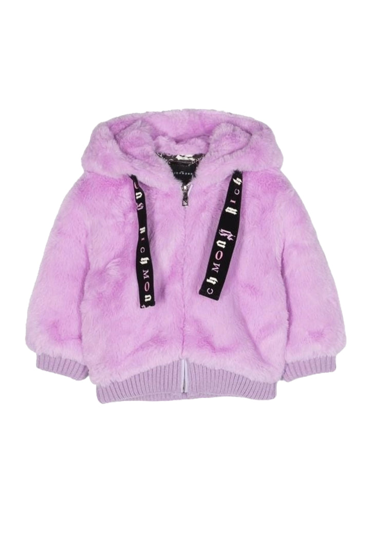 Lilac fur jacket for baby girls