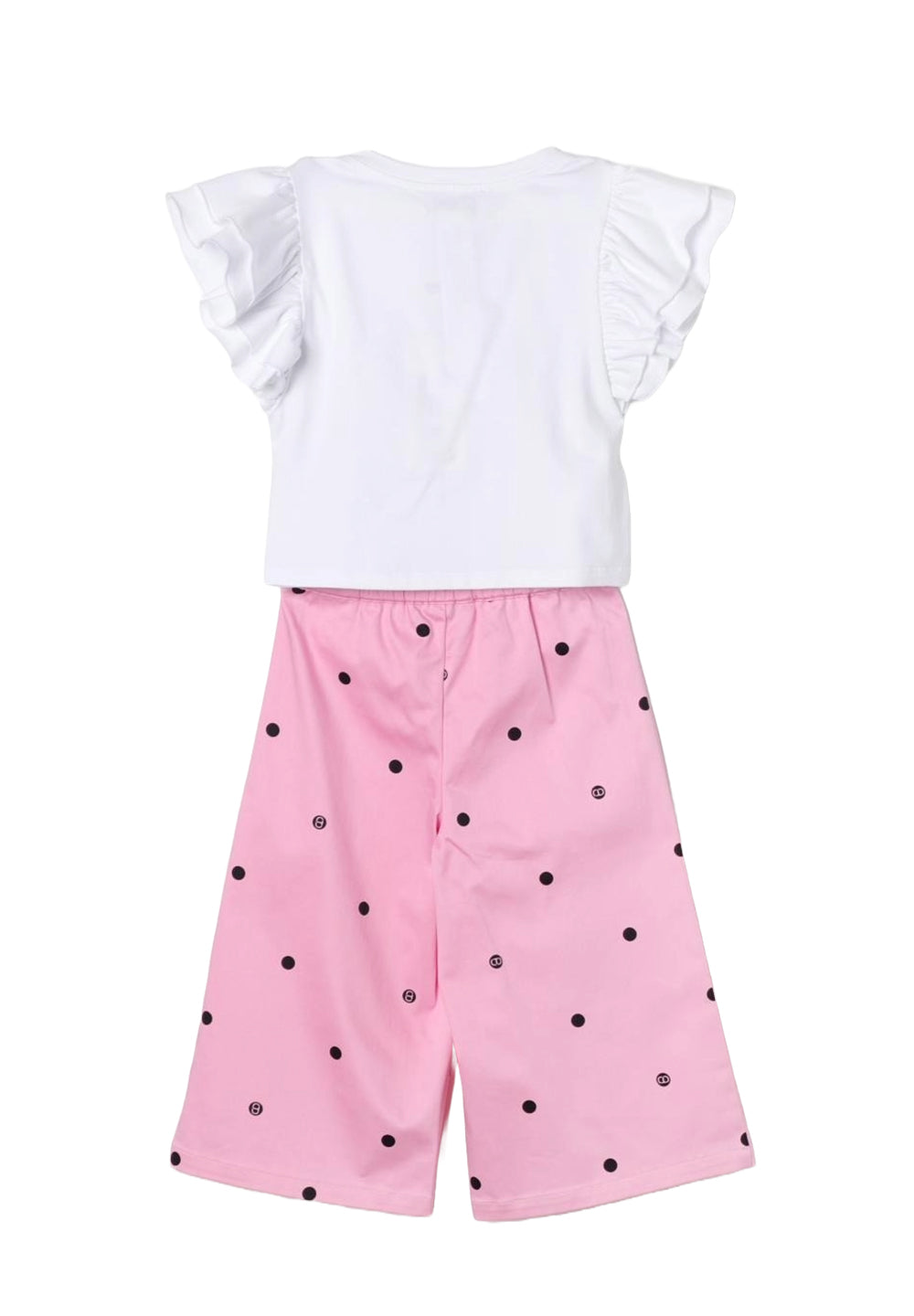 Completo bianco-rosa per bambina