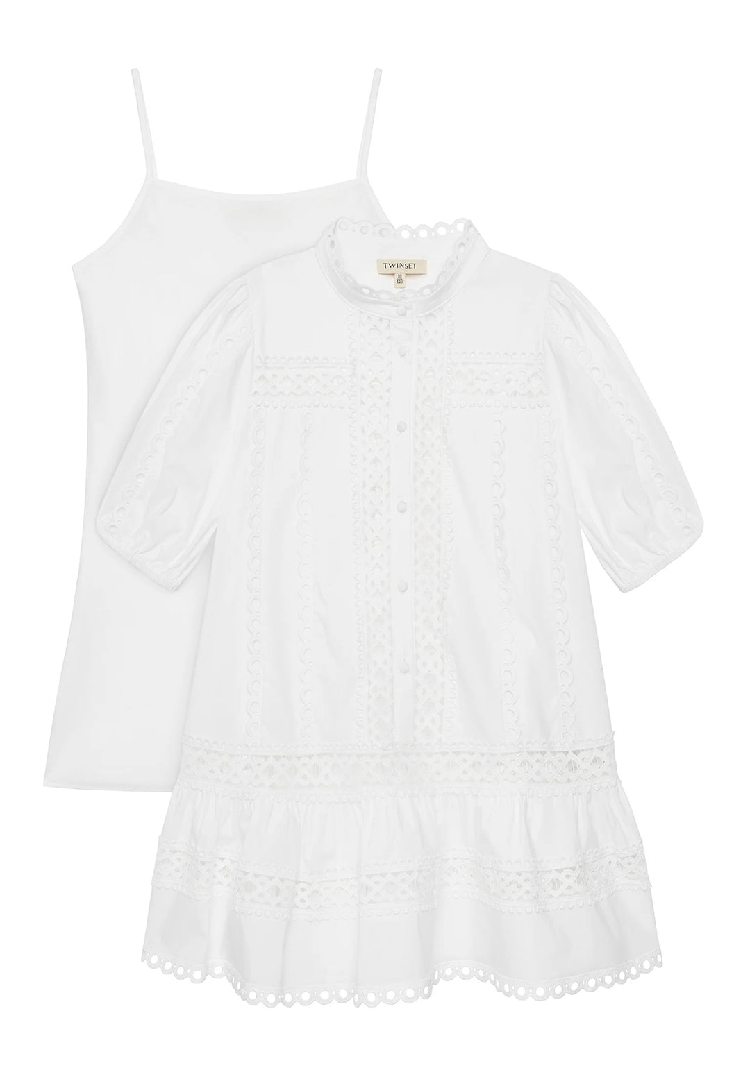 Vestito + sottoveste bianco per bambina