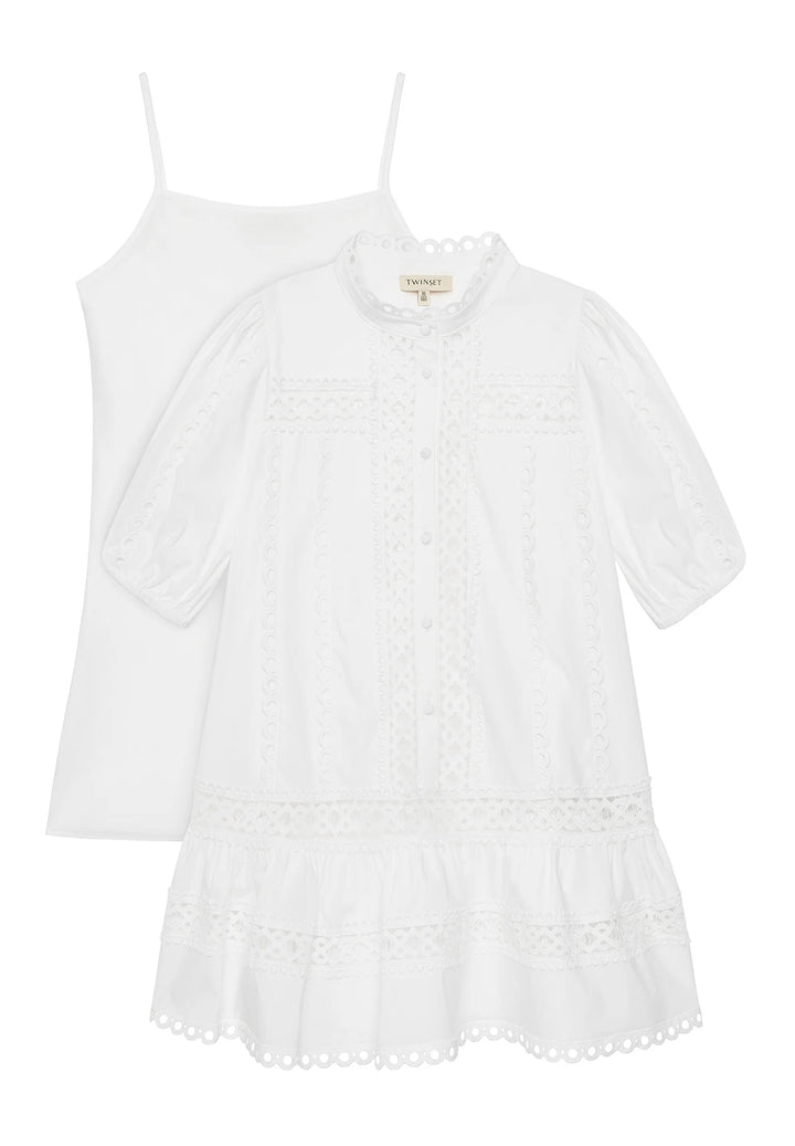 Vestito + sottoveste bianco per bambina