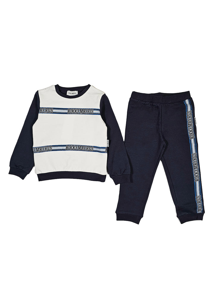 Weiß-blaues Sweatshirt-Set für Neugeborene