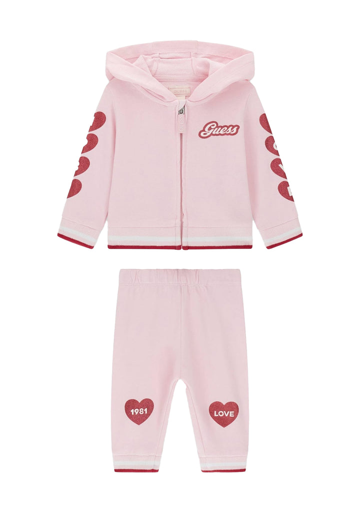 Completo felpa rosa per bambina