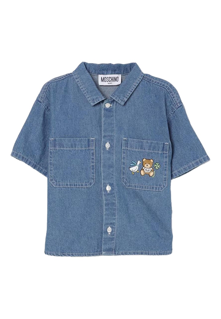 Camicia denim blu per neonato