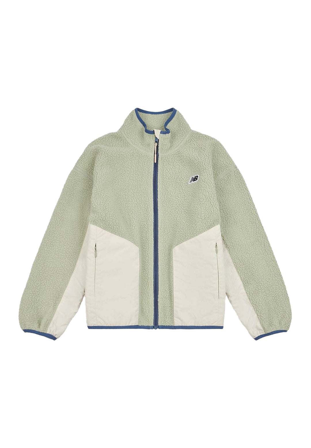 Felpa zip in pile verde per bambino